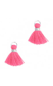 Mini Quaste 1.2cm - Silver-magenta pink